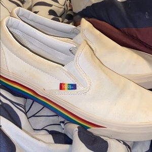 White+ rainbow vans